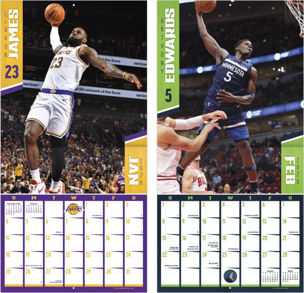 2026 NBA Dunks Wall Calendar