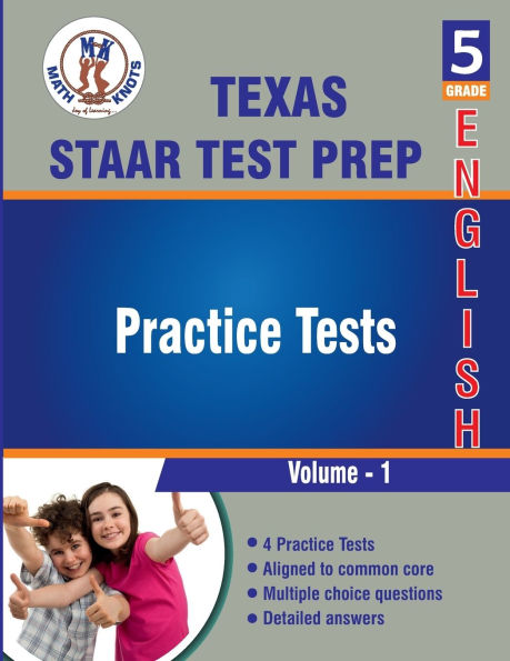 Texas State (STAAR) , 5th Grade ELA Practice Tests ,Volume 1