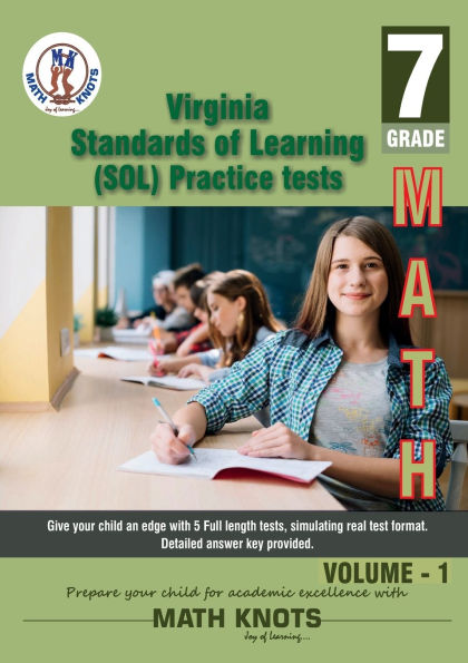 Virginia : Standards of Learning (SOL) , 7th Grade MATH Practice Tests ,Volume