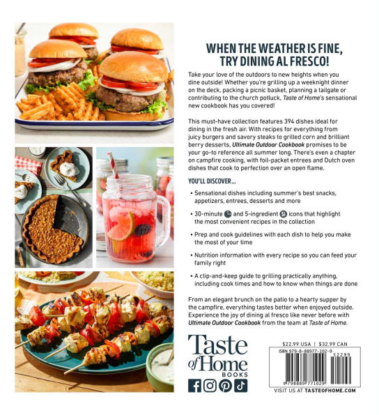 Taste of Home Ultimate Outdoor Cookbook: TAKE A BITE OUT OF SUMMER WITH 394 GRILLED GREATS, PICNIC CLASSICS, BON-FIRE TREATS, POOLSIDE MUNCHIES AND MORE!