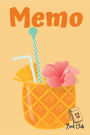 Memo: Memo Notebook With Pineapple Fruit Juice Cocktail Drink For Kids - Multiple-Use Small Notebook (Thoughts, Memories, Gratitude, Daily notes) - Large 6