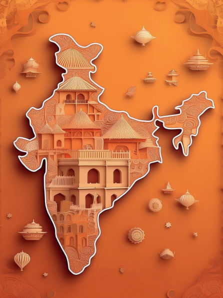 India Map Notebook 100 Lined Pages Orange Map of India Taj Mahal World Map Geography School Supplies Writing Journaling: Indian School Notebook, Southern Asia Journal Travel Journal Asian Heritage Gift Creative Writing