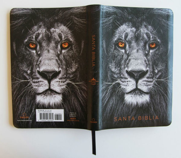 Biblia Reina Valera 1960 letra grande. Biblia León símil piel índice / Spanish Bible RVR 1960 Handy Size Large Print imitation leather Lion of Judah