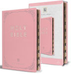 Alternative view 1 of KJV Holy Bible, Giant Print Thinline Large format, Pink Premium Imitation Leather with Ribbon Marker, Red Letter, and Thumb Index