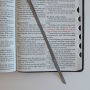 Alternative view 10 of KJV Holy Bible, Giant Print Thinline Large format, Gray Premium Imitation Leathe r with Ribbon Marker, Red Letter, and Thumb Index