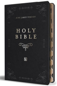 Title: KJV Holy Bible, Giant Print Thinline Large format, Black Premium Imitation Leath er with Ribbon Marker, Red Letter, and Thumb Index, Author: ORIGIN