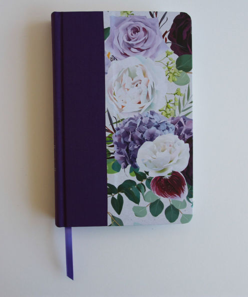 Biblia RVR1960 Tapa dura y tela morada con flores tamaño manual con índice / Spanish Bible RVR 1960, Hardcover, Purple Cloth with Flowers, Handy Size