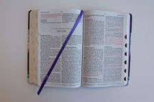 Alternative view 2 of Biblia RVR1960 Tapa dura y tela morada con flores tamaño manual con índice / Spanish Bible RVR 1960, Hardcover, Purple Cloth with Flowers, Handy Size
