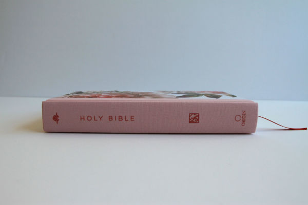 KJV Holy Bible, Large Print Medium format, Pink Cloth Hardcover w/Ribbon Marker, Red Letter