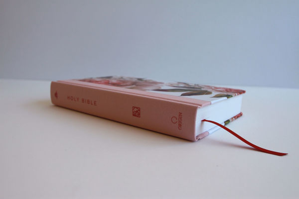 KJV Holy Bible, Large Print Medium format, Pink Cloth Hardcover w/Ribbon Marker, Red Letter