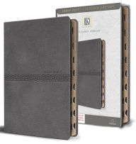 Title: KJV Holy Bible, Large Print Medium format, Gray Faux Leather with Ribbon Marker, Red Letter, thumb Index, Author: KING JAMES VERSION