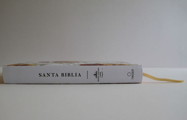 Biblia RVR 1960 letra grande tamaño manual, HC, flores rosadas y cantos pintados / Spanish Bible RVR 1960 Handy Size Large Print with flowers and sprayed edge