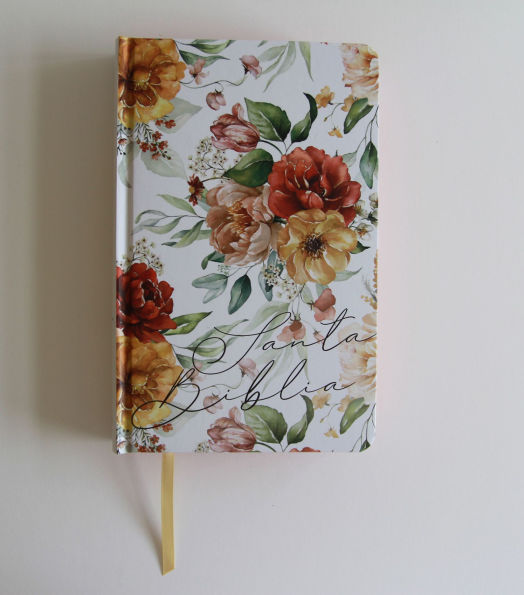 Biblia RVR 1960 letra grande tamaño manual, HC, flores rosadas y cantos pintados / Spanish Bible RVR 1960 Handy Size Large Print with flowers and sprayed edge
