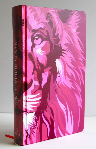 Biblia RVR 1960 letra grande tamaño manual, TD León de Judá rosada (Edición cantos pintados) / Spanish Bible RVR 1960 Handy Size Large Print HC Lion of Juda