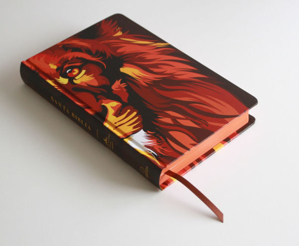Biblia RVR 1960 letra grande tamaño manual, TD León de Judá marrón (Edición cantos pintados) / Spanish Bible RVR 1960 Handy Size Large, Hardcover Lion of