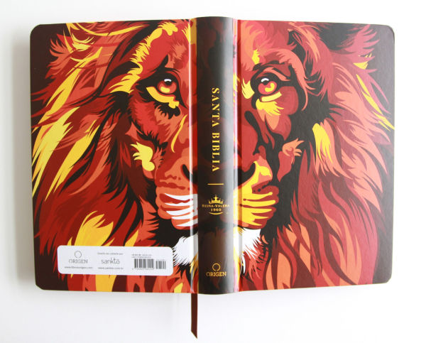 Biblia RVR 1960 letra grande tamaño manual, TD León de Judá marrón (Edición cantos pintados) / Spanish Bible RVR 1960 Handy Size Large, Hardcover Lion of