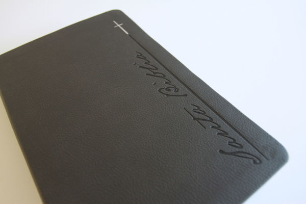 Biblia RVR 1960 Letra gigante, símil piel, gris (Edición cantos pintados) / Spanish Bible RVR 1960 Giant Print Handy Size Leathersoft Gray with cross