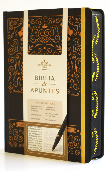 Biblia de apuntes RVR 1960 TD, Negro y oro (Edición cantos pintados) / Spanish Journaling Bible RVR 1960 HC Black and Gold