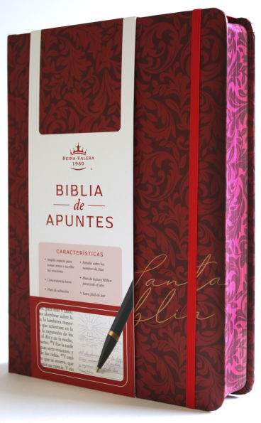 Biblia de Apuntes RVR 1960 Tapa dura, Vino tinto (Edición cantos pintados) / Spanish Journalling Bible RVR 1960 Hardcover Burgundy
