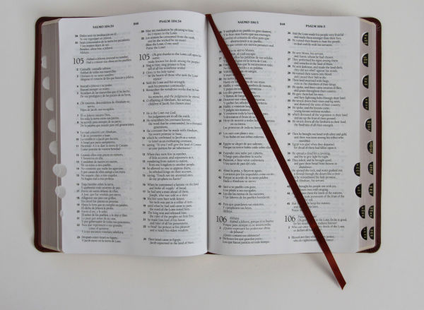 Biblia Bilingüe Reina Valera 1960 (ESV) letra grande símil piel marrón con índice/ Bilingual Bible RVR 1960 (ESV) Large Print Brown Leathersoft with Thumb