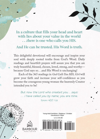 God Calls You HIS, Girl: Daily Devotions and Prayers for Teens