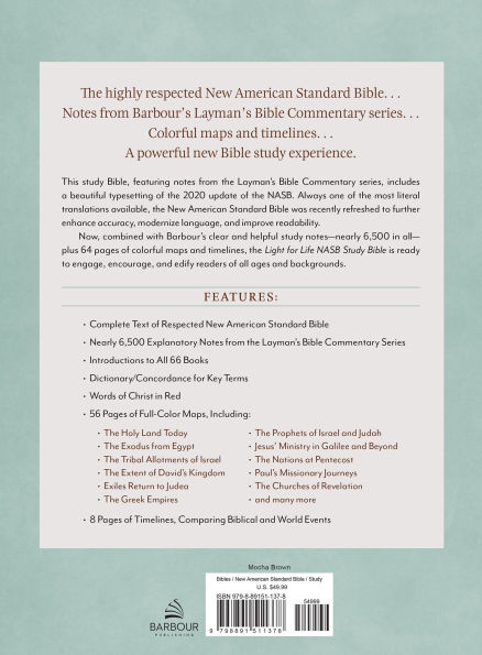 The Light for Life NASB Study Bible--Atlas Edition [Thumb Indexed] (Mocha Brown)