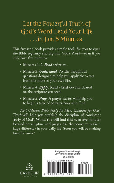 The 5-Minute Bible Study for Men: Standing for God's Truth