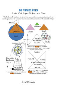 Title: The Pyramids Of Giza: Scaled With Respect To Space and Time, Author: Brent Crowder