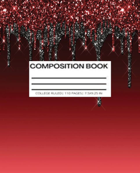 Composition Notebook - Red Black Drip