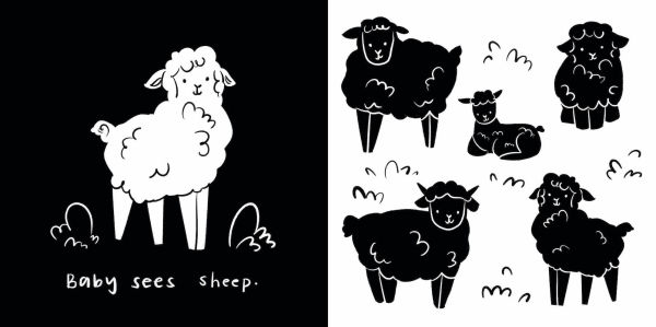 Baby Sees Farm Animals: A High-Contrast Board Book for Babies