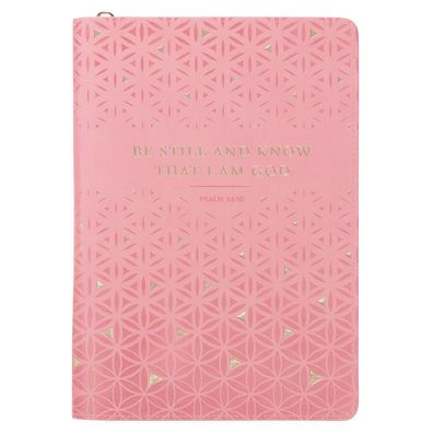 Journal Classic Zip Pink Be Still Ps. 46:10