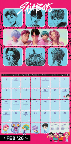 2026 Kpop Demon Hunters Wall Calendar