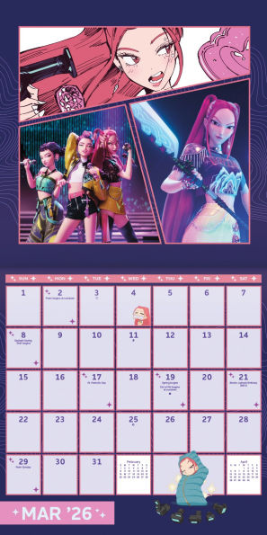 2026 Kpop Demon Hunters Wall Calendar