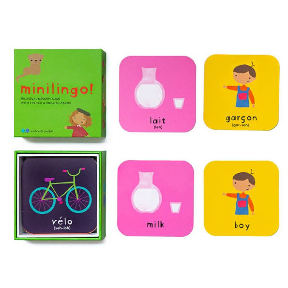 Minilingo French / English Bilingual Flashcards: Bilingual memory game with French & English cards