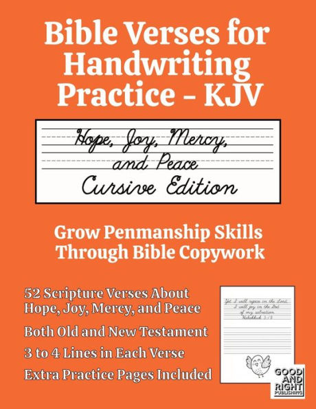Bible Verses for Handwriting Practice - KJV: Hope, Joy, Mercy, and Peace Cursive Edition