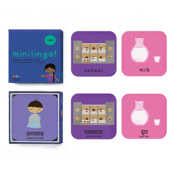 Minilingo Hindi / English Bilingual Flashcards: Bilingual memory game with Hindi & English cards